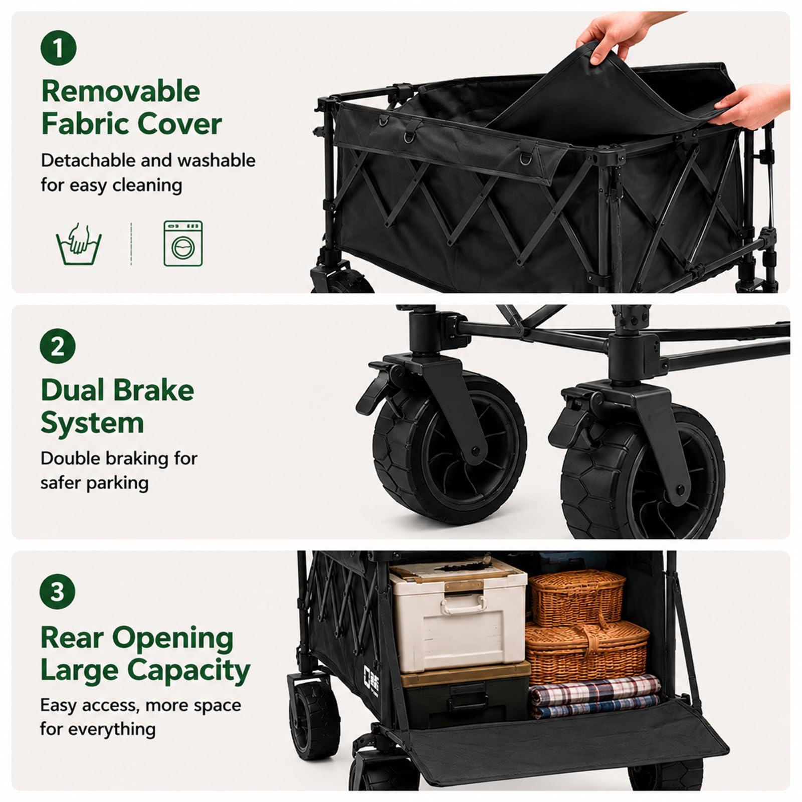 Carrello per il mercato degli agricoltori con ombrello, leggero, perfetto per la spesa, shopping, eventi all'aperto, giardinaggio e tailgating