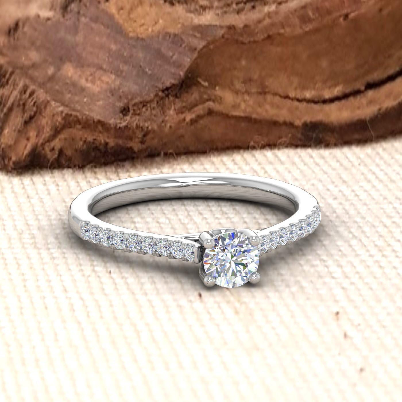 1/2 Carat Diamond Solitaire Engagement Ring in 14K Gold