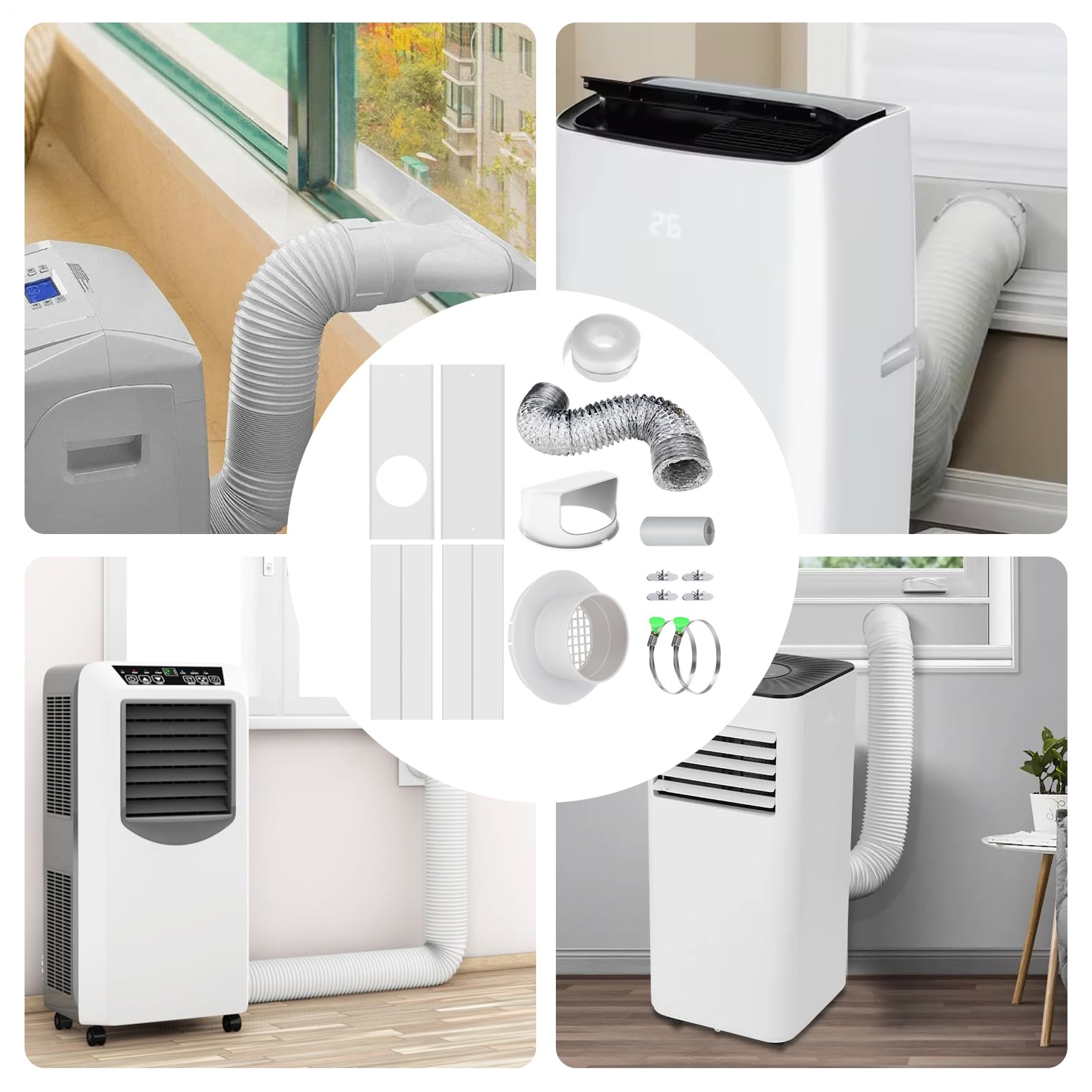 Kit de ventilación para secadora de interiores, paneles de sellado de