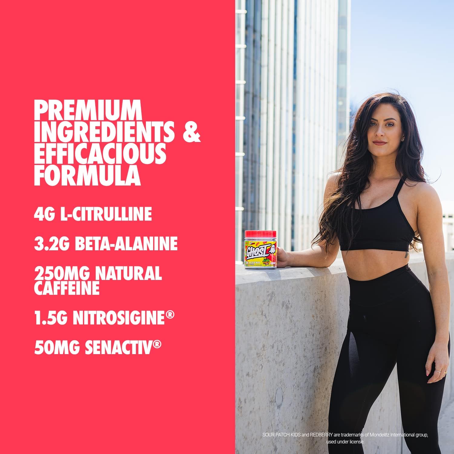 GHOST Legend V2 Pre-Workout Energy Powder, Sour Patch Kids Redberry - 25 Servings - Caffeine, L-Citrulline, & Beta Alanine Blend for Energy Focus & Pumps - Free of Soy, Sugar & Gluten, Vegan : Health & Household