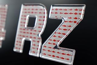 Boat Registration Numbers and Letters Fish Series White Center Chrome Outiline Set For Fishing Boat