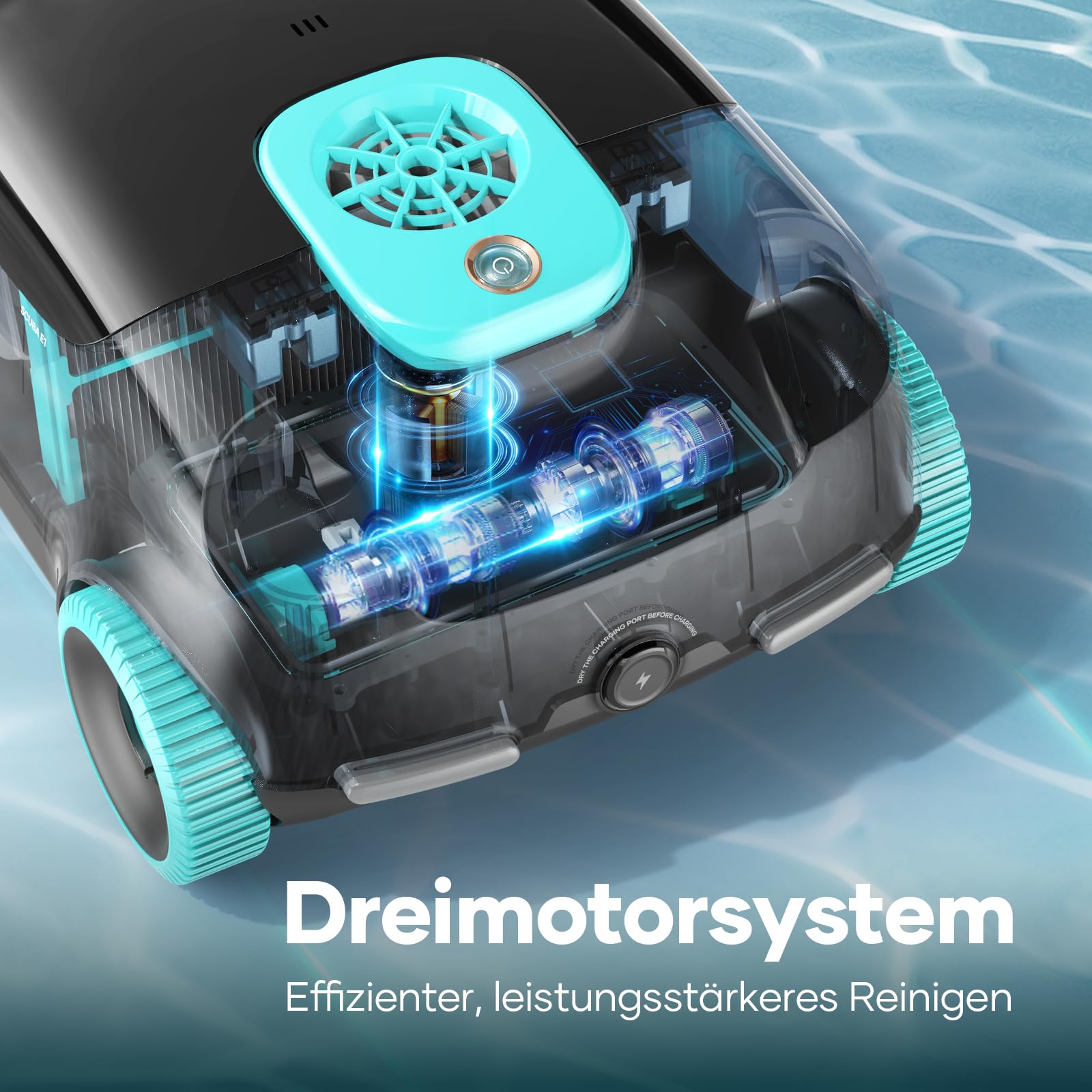 AIPER Kabelloser Poolroboter, Generalüberholt Automatische Poolreiniger mit Fortschrittliche Partikelfiltration, 130 Minuten Akkulaufzeit, Auto-Park für Oberirdische Pools bis zu 100㎡(Generalüberholt)