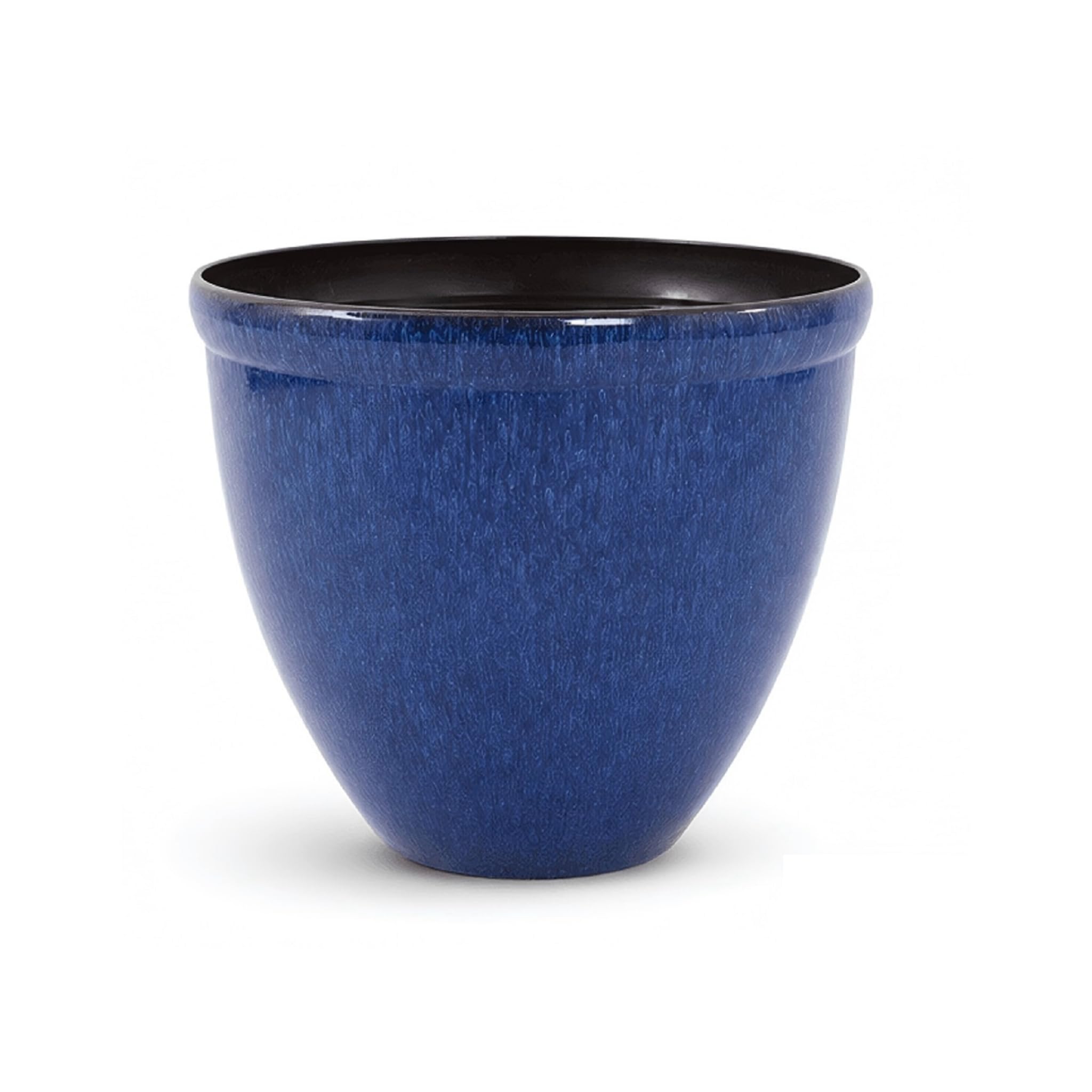Doniczka do roślin z błyszczącego plastiku z efektem ceramicznym | Design Santorini | Jun glazura niebieski Ø 39,5cm x H 33,5cm
