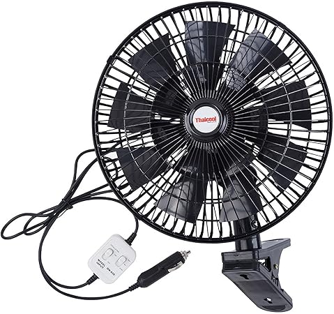Amazon 車のファン車の冷却ファン12v 24v回転可能な車の冷却ファン強力な静かな換気電気 強風16ブレードサイレント 調整可能なクリップとバン Suv Rv Atv用のシガレットライタープラグ 24v 電動ファン 車 バイク