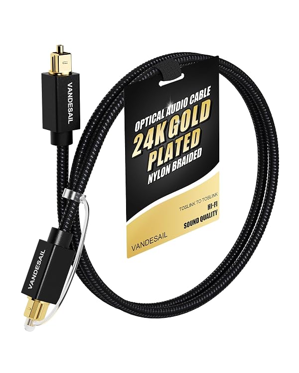 VANDESAIL Digital Optical Audio Cable 2 FT/0.6M, Nylon Braided by VANDESAIL - Used condition - US$8.99