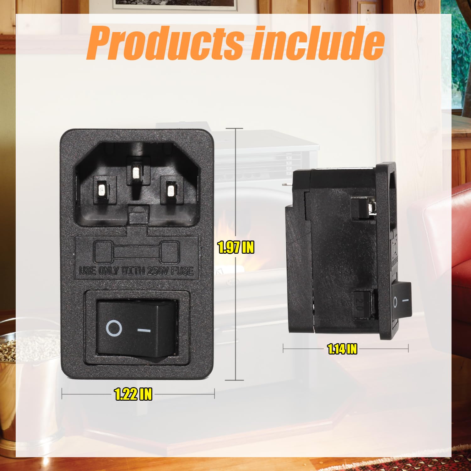 Main Power Switch Fit for ComfortBilt Pellet Stoves, Compatible with HP21 / HP22 / HP22I / HP22N / HP41 / HP42 / HP50 / HP50GC / HP55 / HP61 | Durable Upgrade with Nylon and Copper Terminals
