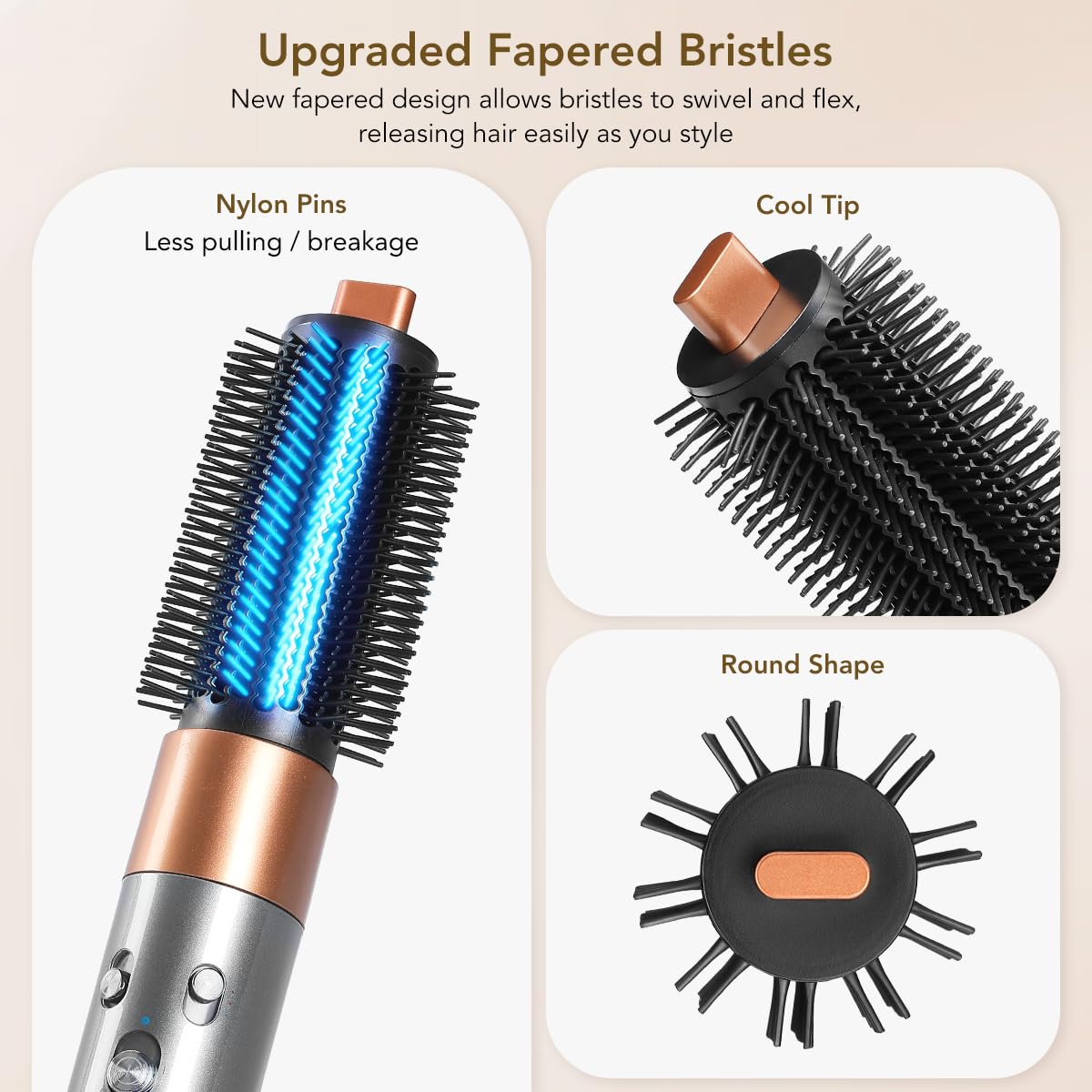 Round Volumizing Brush & Airflow Attachment for Dyson Airwrap Styler HS01 HS05 HS08