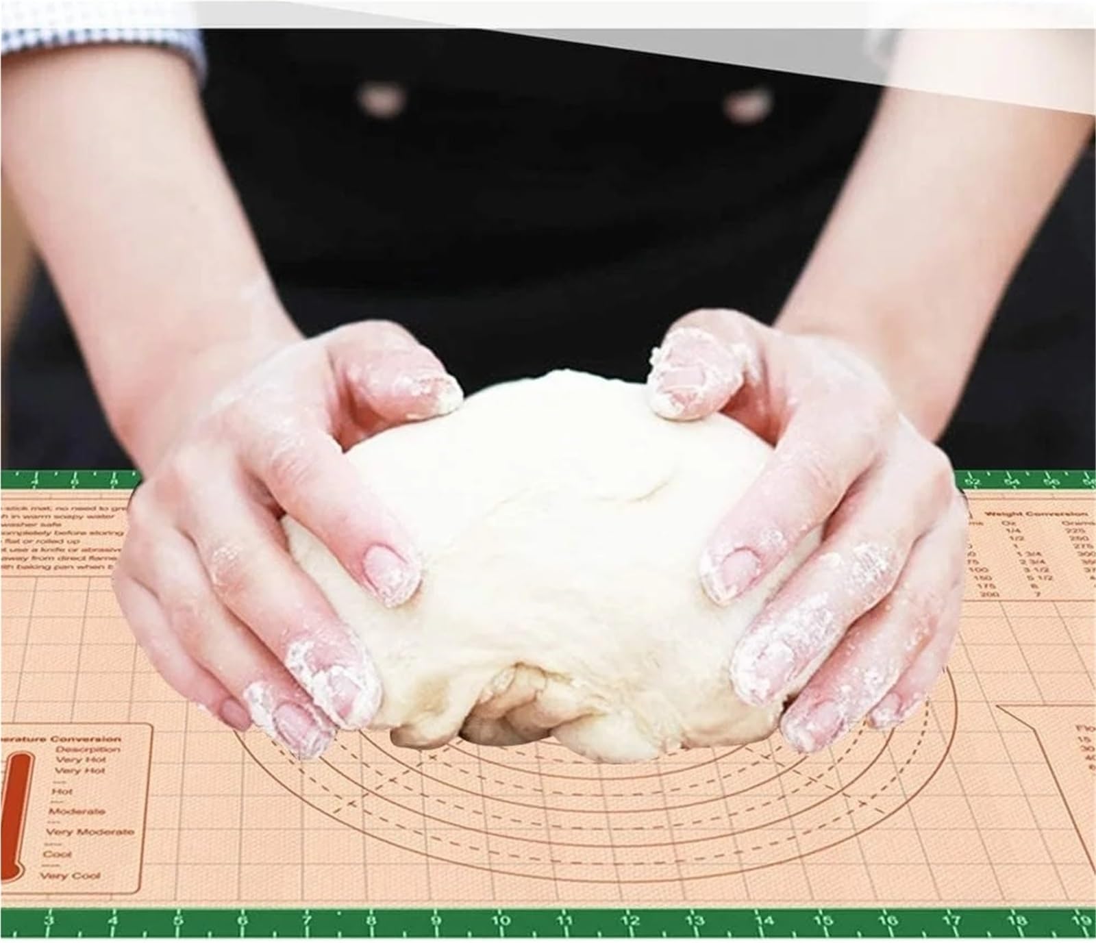 Tapete Antideslizante para Masa Tapete grande de silicona for repostería, antiadherente, for hornear, ayuda a amasar masa, pan, pizza y tartas, fácil limpiar, accesorio cocina