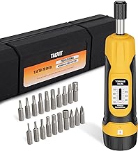 Torque Screwdriver, 10-70 in-lbs Torque Wrench Screwdriver Set, 1/4” Drive Inch Pound Torque Screwdriver with 20 S2 Bits and Case for Tools, Bike Repairing and Mounting