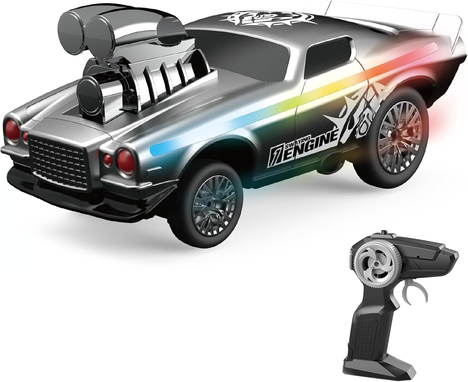 RC Drift Car, 2.4GHz Electric Stunt Drift Car with Swaying Effect and LED Lights, 1:16 Scale Hobby Racing Car Toy Christmas Birthday Gifts for Teens