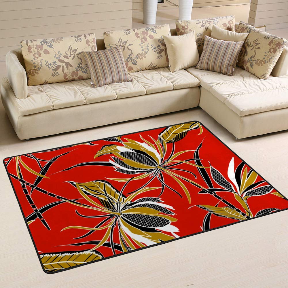 Tapis fleurs exotiques pour salon et chambre une ambiance rétro unique