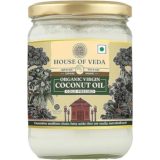 House of Veda Extra Virgin Organic Coconut Oil 500ml Raw Edi