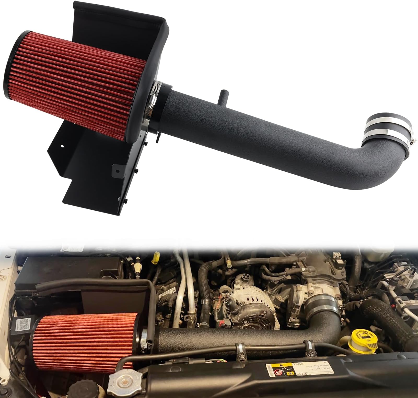 Cold Air Intake kit with Heat Shield Fit for 2012-2018 Jeep Wrangler JK 3.6L V6, Increases Horsepower & Torque, More Aggressive and Sporty Induction Sound