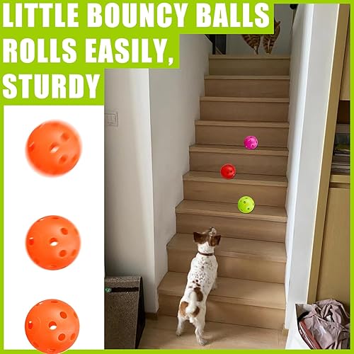 Miniatura 5 de 12 bolas de juguete para gatos, bajo ruido, sin campanas, bolas de plástico Holey para gatos, divertidos juguetes interactivos para gatos de