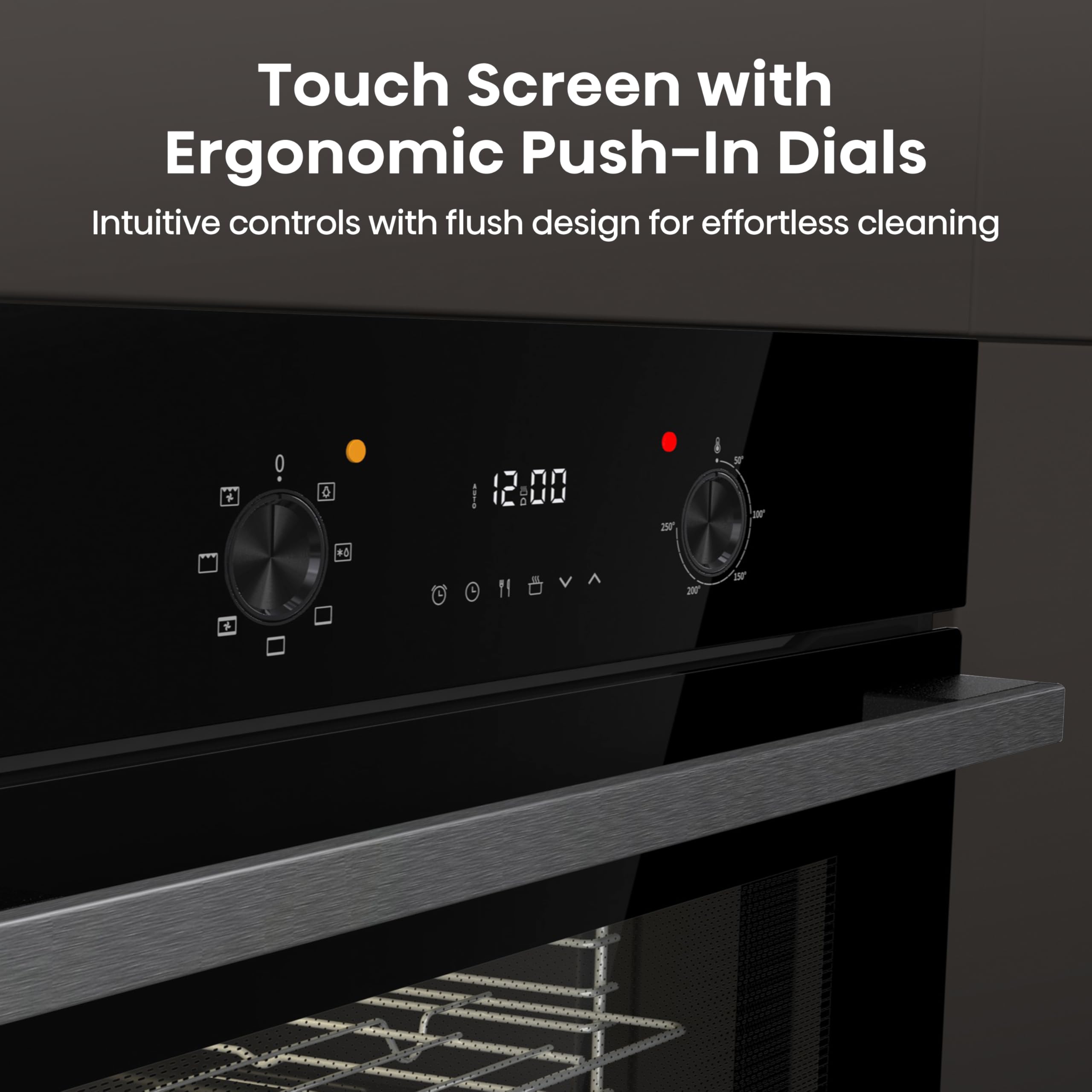 Hisense BI62220ABGUK - Built-in 61L Electric Single Oven with LED Display, Programmable Timer- Black - 530x595x595 mm (DxWxH) - A Rated, Extra Large — view 5