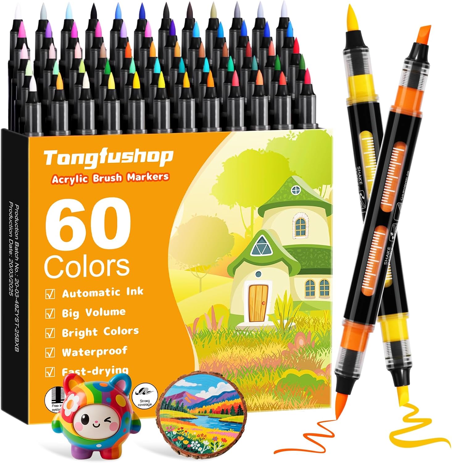 60 rotuladores de colores Tongfushop con doble punta por 11,15€
