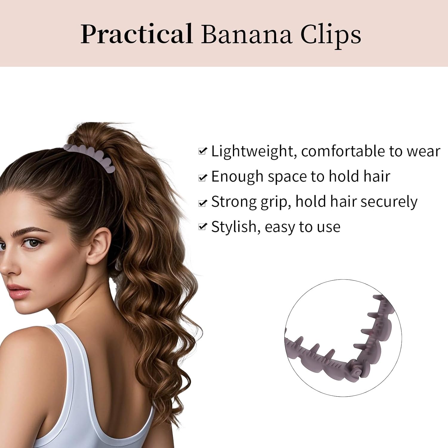 WHAVEL Banana Clips for Women 6 Pack Small Banana Clip for Thin Fine Thick Hair Ponytail Holders - Strong Hold - Image 5