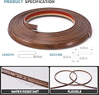 Vista 2 de Art3d Borde de esquina de vinilo exterior de 20 pies para despegar y pegar para bordes de azulejos y paredes, decoración de muebles, cereza