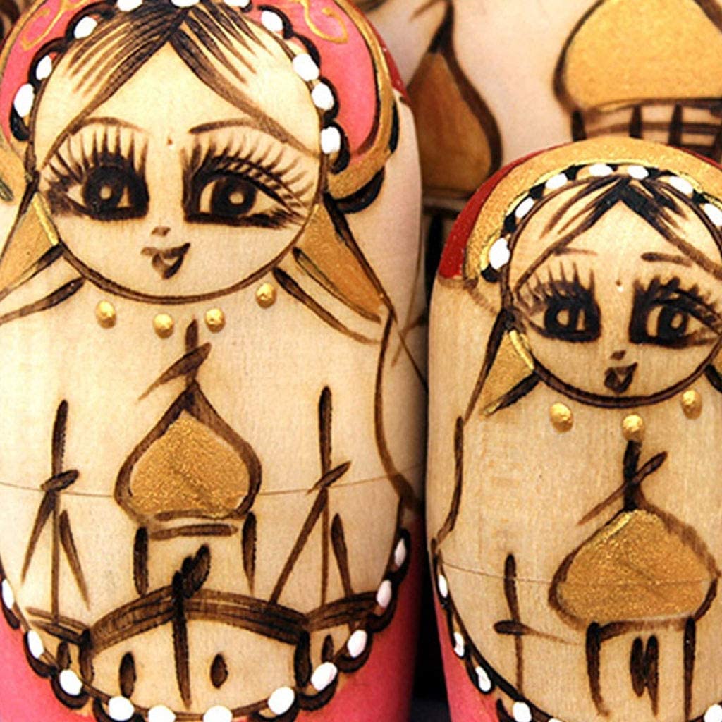 Matrioszka Rosyjskich Lalek Matryoshka Lalki, 10 Sztuk Ręcznie Robione Drewniane Rosyjskie Lalki Gniazdowania Matryoshka Zabawki, Układanie Zagnieżdżone Zestaw Prezent Matrioszki matrioszki lalka