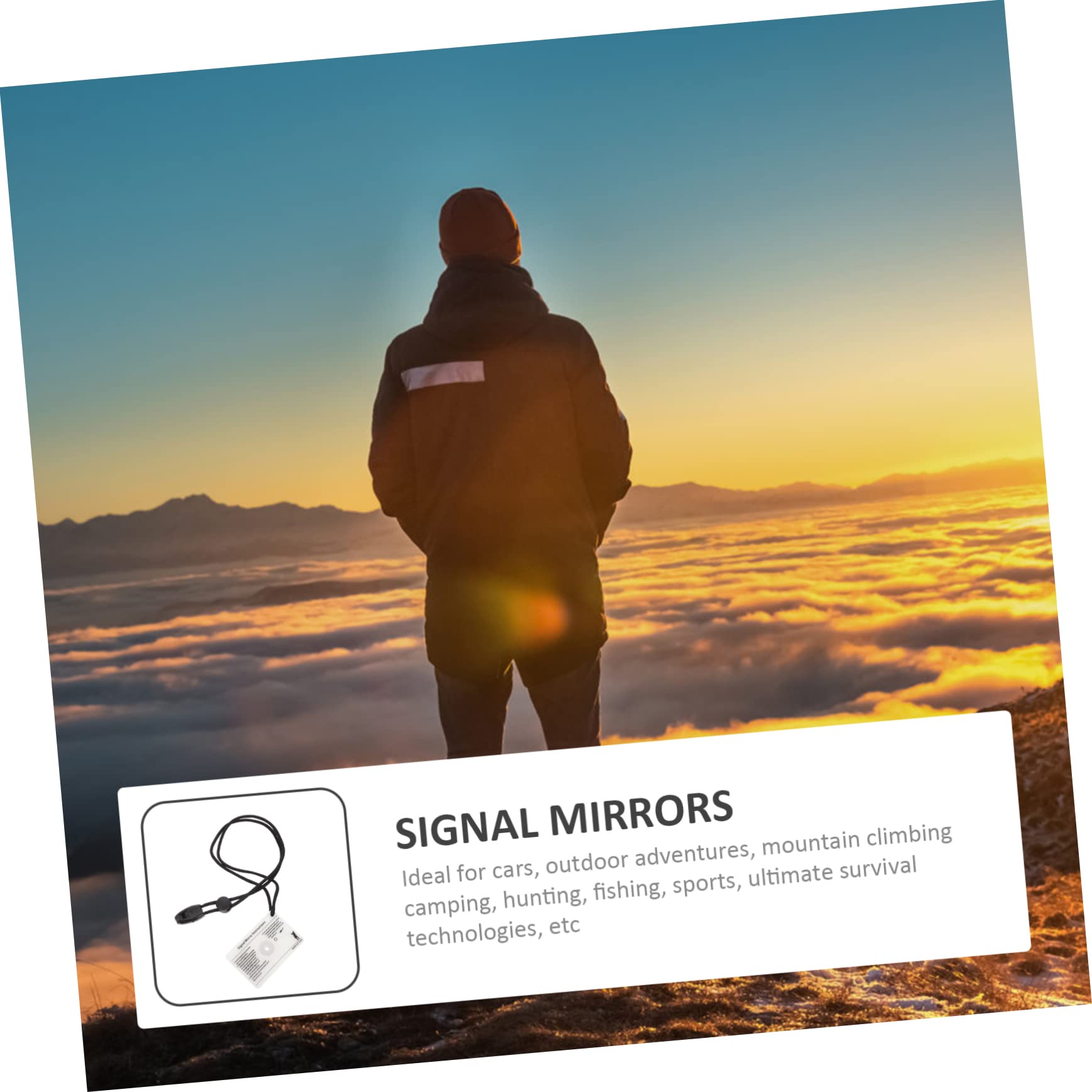 BESTonZON Miroir de Signalisation pour Urgences Plein Air Accessoire de Camping Survie