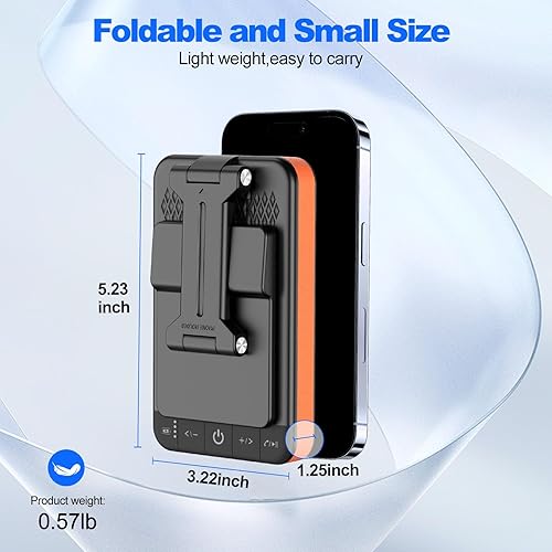 Miniatura 3 de JTEMAN Soporte de teléfono con altavoz Bluetooth con banco de energía, soporte de altavoz de carga plegable portátil, regalos de cumpleaños para