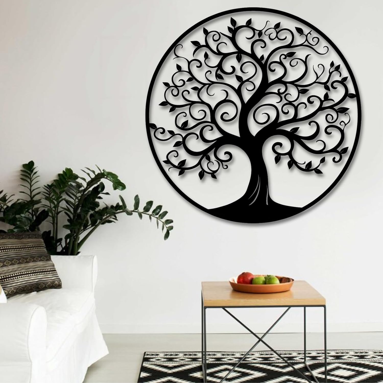Tree of Life Wall Art,Metal Tree Wall Decorations for Living,Dining Roo,Tree of Life Metal Wall Art(19"×19", Style 1)