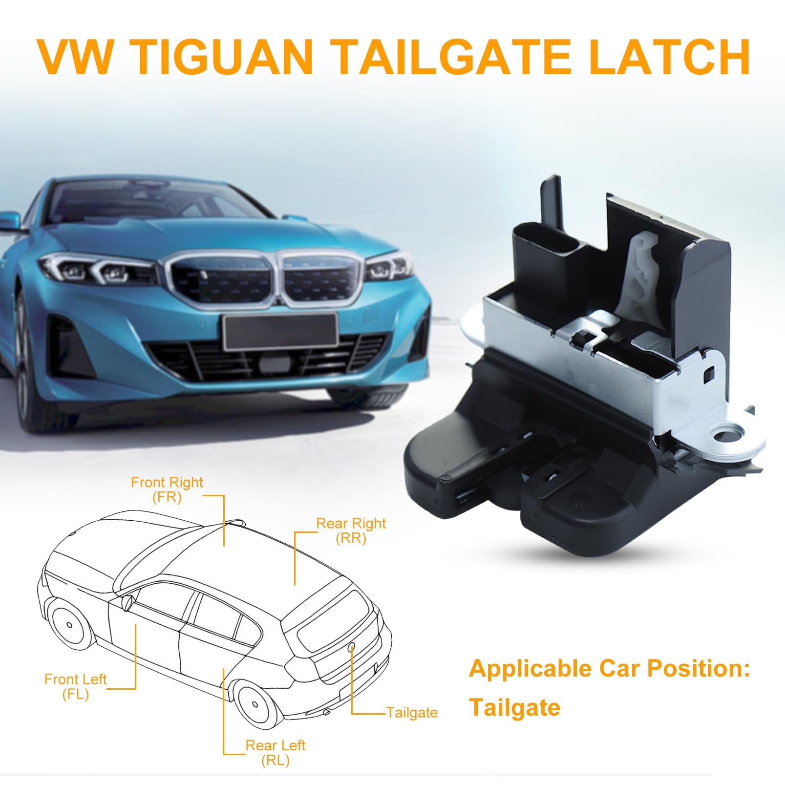 Serratura Bagagliaio Volkswagen - Per Jetta Sportwagen 2010-2014 E Tiguan 2008-2017, Ricambio OEM - Foto 12