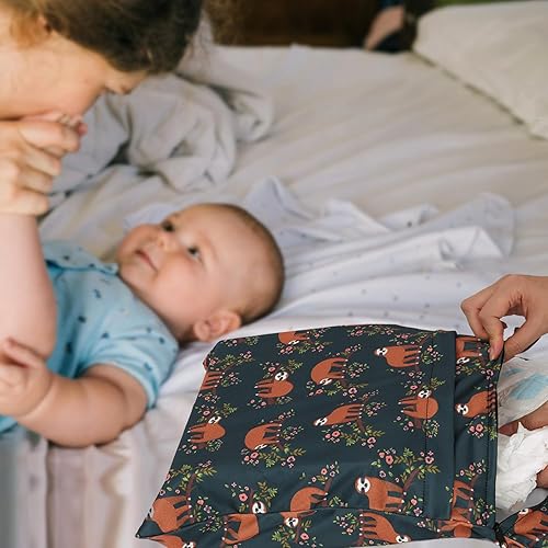 Miniatura 5 de 2 bolsas de tela para pañales húmedos y secos, bolsa impermeable reutilizable con 2 bolsillos con cremallera y asa, bolsas de lavandería lavables