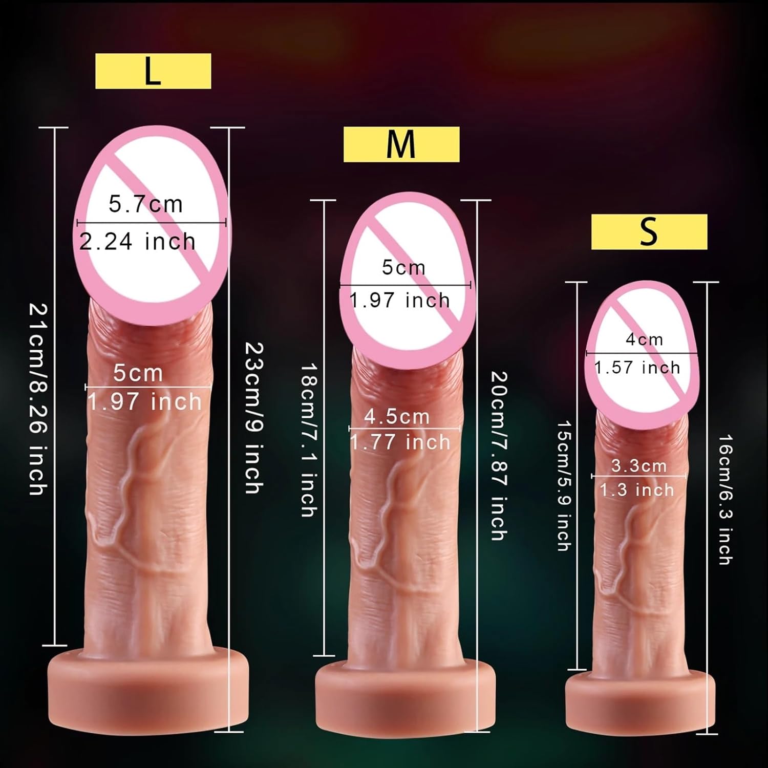 Big Glans Dildos Realistic Silicone Penis ButtPlug Suction Cup Anal Female Masturbation Adult Sex Toys for Women Cheap Cock(D109-Flesh-L)