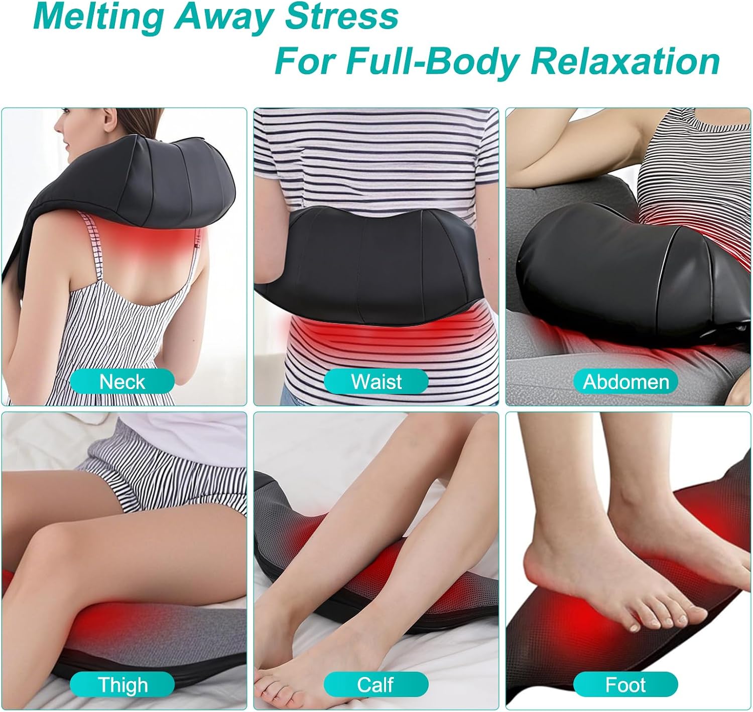 GAXEZO Shiatsu Back and Neck Massager with Heat, Deep Tissue Kneading Back Massager for Pain Relief - Image 6