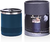 Vista 1 de Elemental Recess Lowball, vaso de acero inoxidable de triple pared de 10 onzas con tapa Tritan no rota y vaso de whisky aislado, taza de café