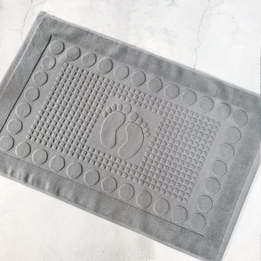 Alfombrillas de baño de algodón suaves y antideslizantes, lavables a máquina, para bañera y ducha, alfombras de baño grises para máxima comodidad y seguridad