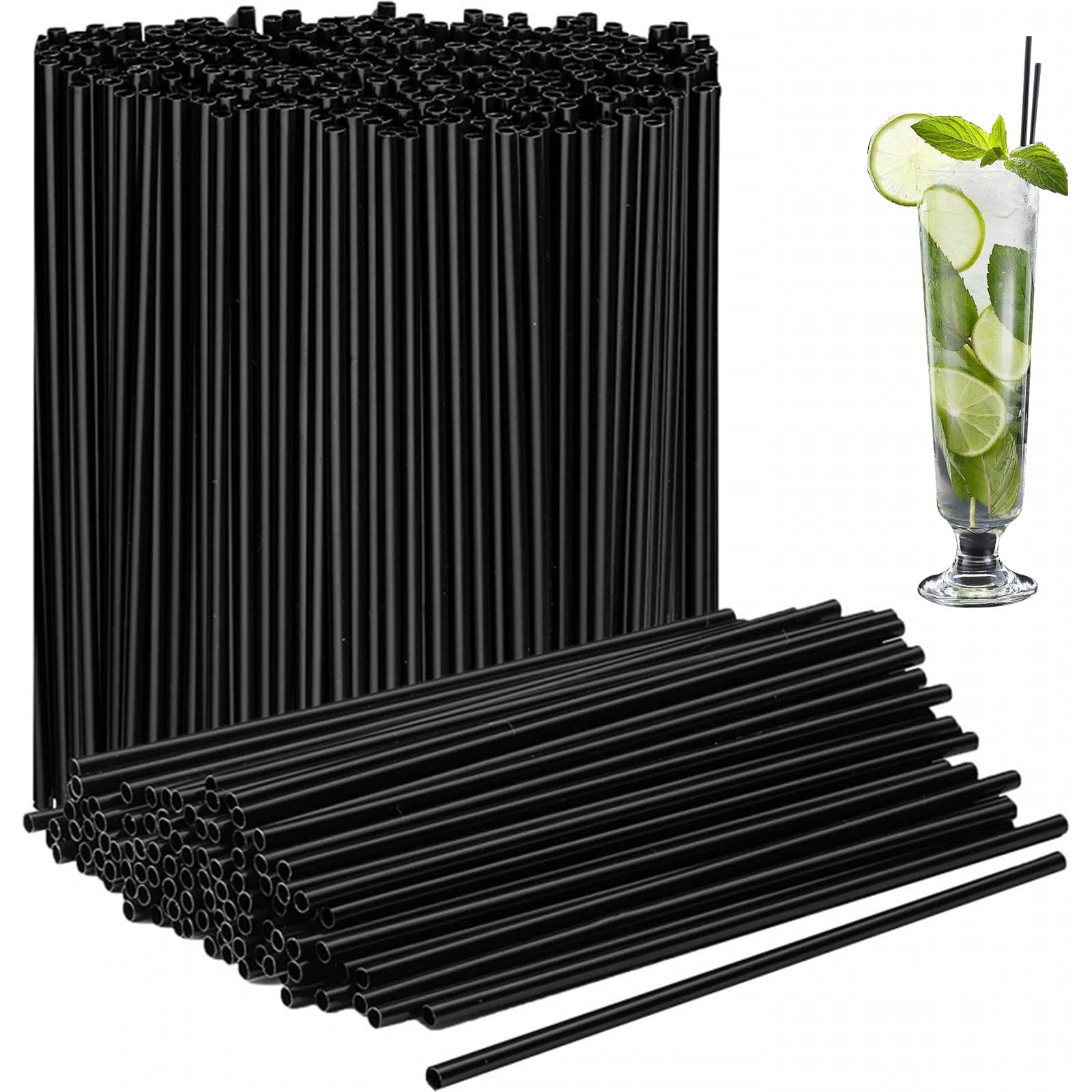 Photo 1 of (100 Pack) Reusable Black Straws,9" High Black Straws,for Family Bars Cafes Restaurants BBQ Parties Celebrations