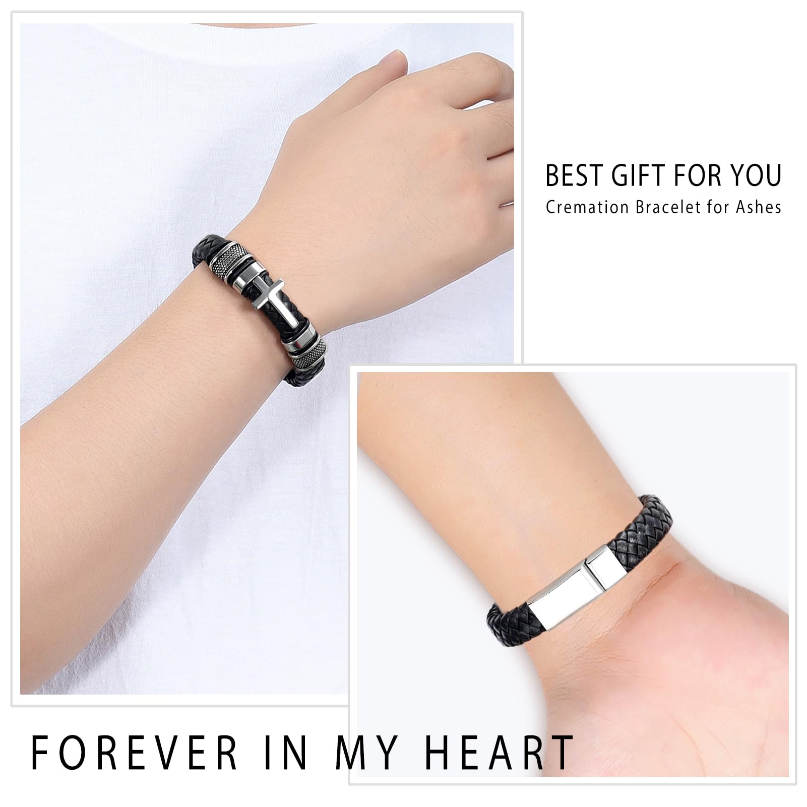 Minicremation - Pulsera para cenizas de piel auténtica para hombre