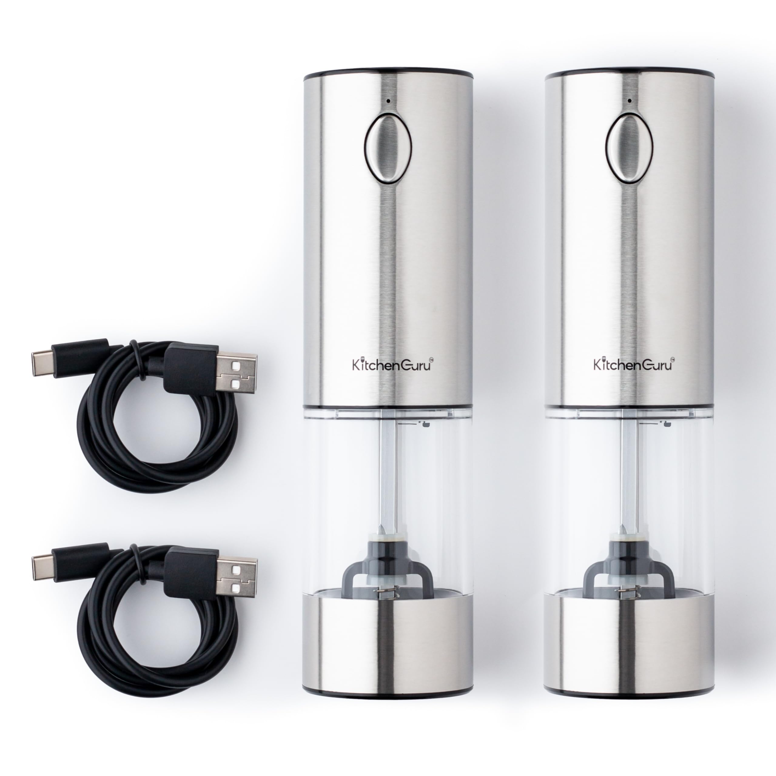 Kitchen Guru Electric Salt & Pepper Grinder Set - Rechargeable Ceramic Grinder With LED Light - View #13