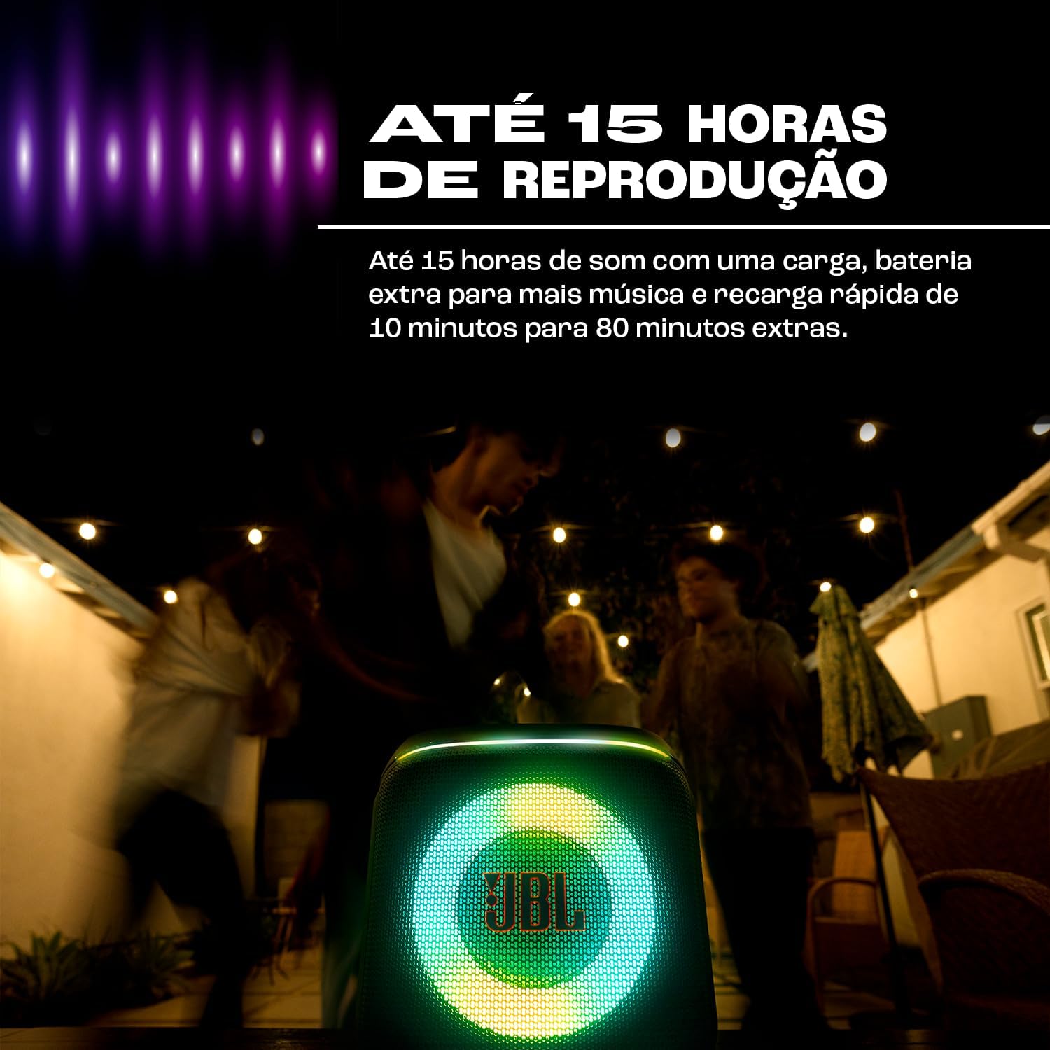 JBL, Caixa de Som, PartyBox Encore 2, Bluetooth, Show de Luzes, À Prova de Respingos, Bateria de até 15h, Som JBL Pro Sound, AI Sound Boost, 100W RMS - Preto JBL, Caixa de Som, PartyBox Encore 2, Bluetooth, Show de Luzes, À Prova de Respingos, Bateria de até 15h, Som JBL Pro Sound, AI Sound Boost, 100W RMS - Preto