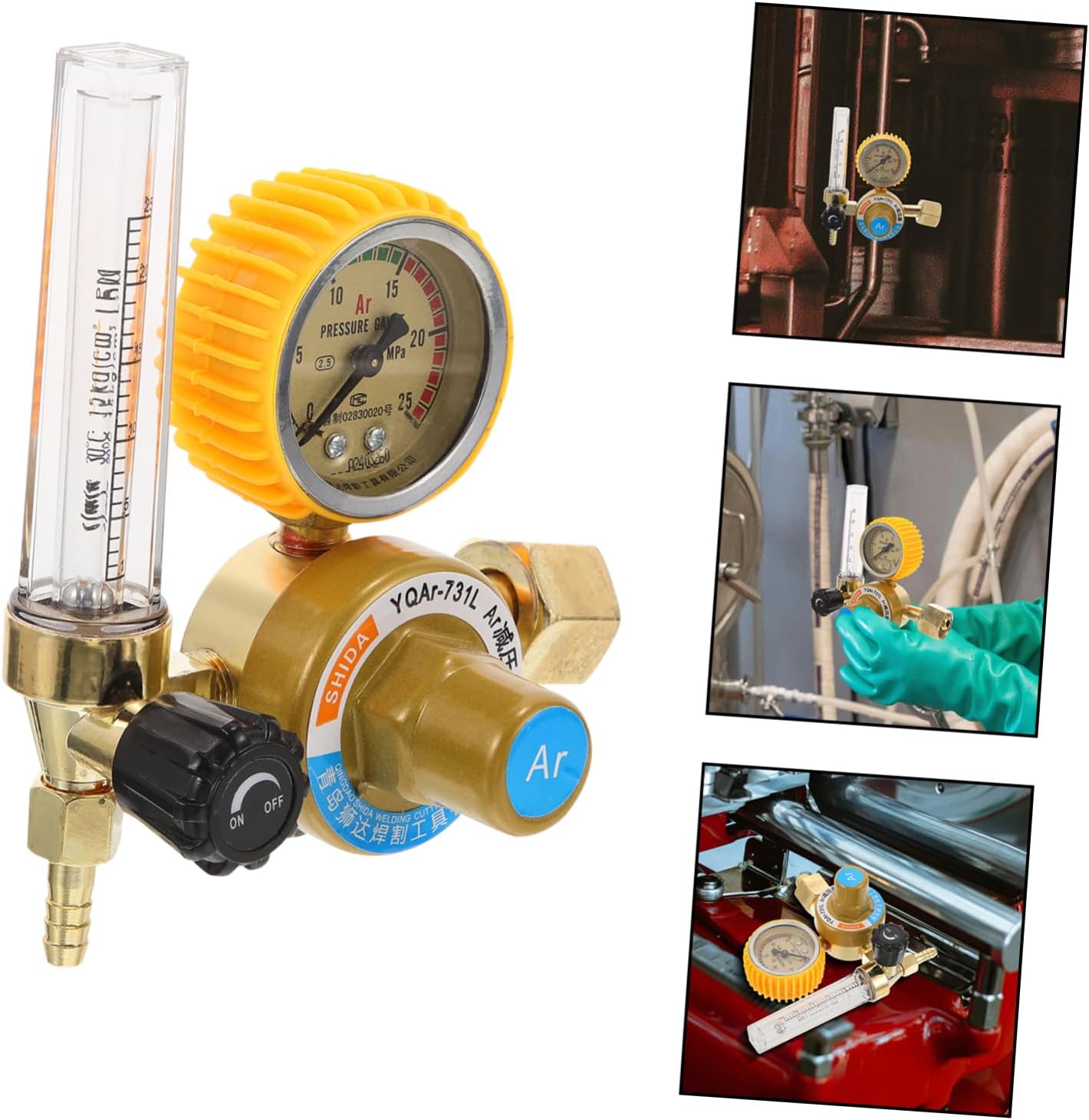 Argon Gas Regulator with Flow Indicator Durable Welding Gauge for Accurate Pressure Control Fall Design User Friendly Argon for Safe Operation Welding Applications