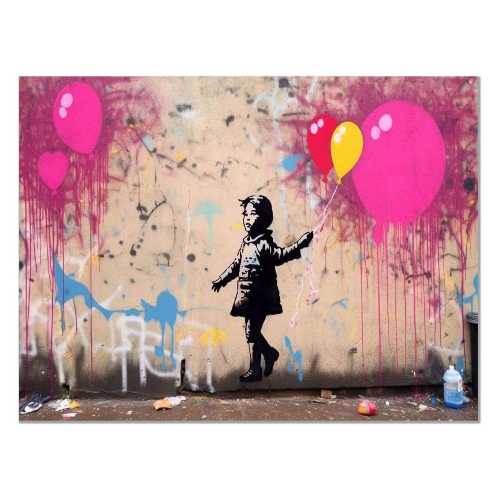 YJYart Wandbild Rosa Blüte – Handbemalt & Bunt, 76,2 X 152,4 Cm Große Leinwand Für Wohnzimmer, Schlafzimmer Oder Büro