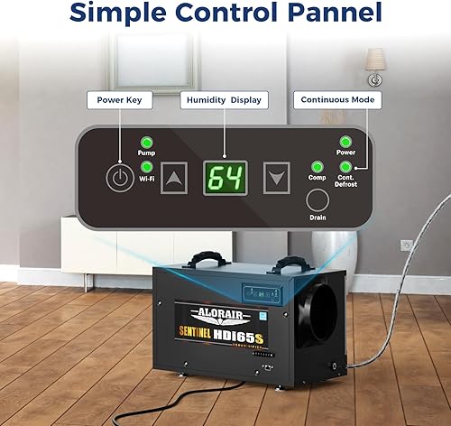 Miniatura 6 de ALORAIR Deshumidificador Wi-Fi Energy Star de 120 PPD para espacio de rastreo, sótano y uso comercial, control de aplicación con bomba y manguera,