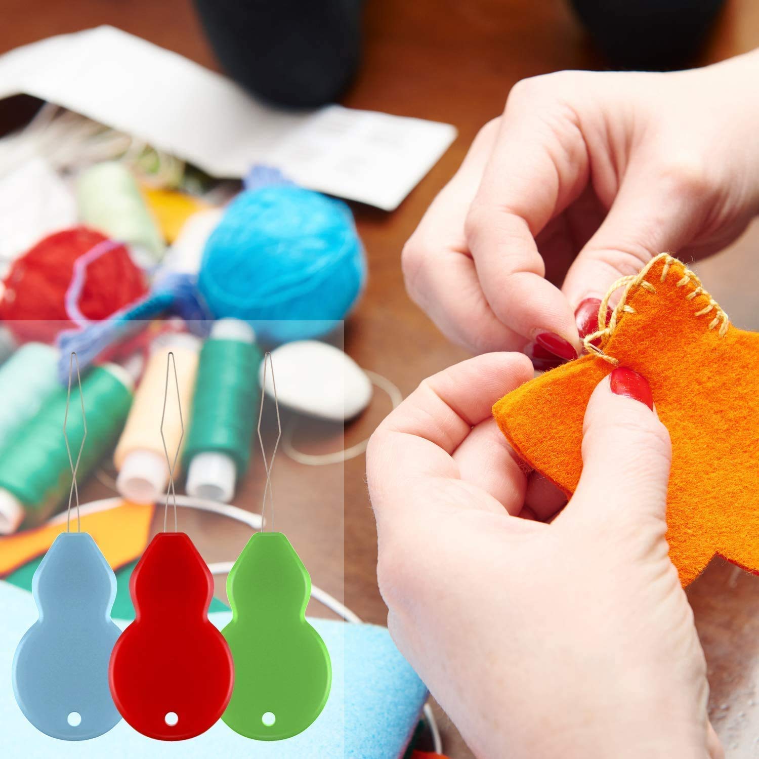 10 Stück Nadeleinfädler Aus Kunststoff – Für Hand- & Nähmaschinennadeln, 5 Farben