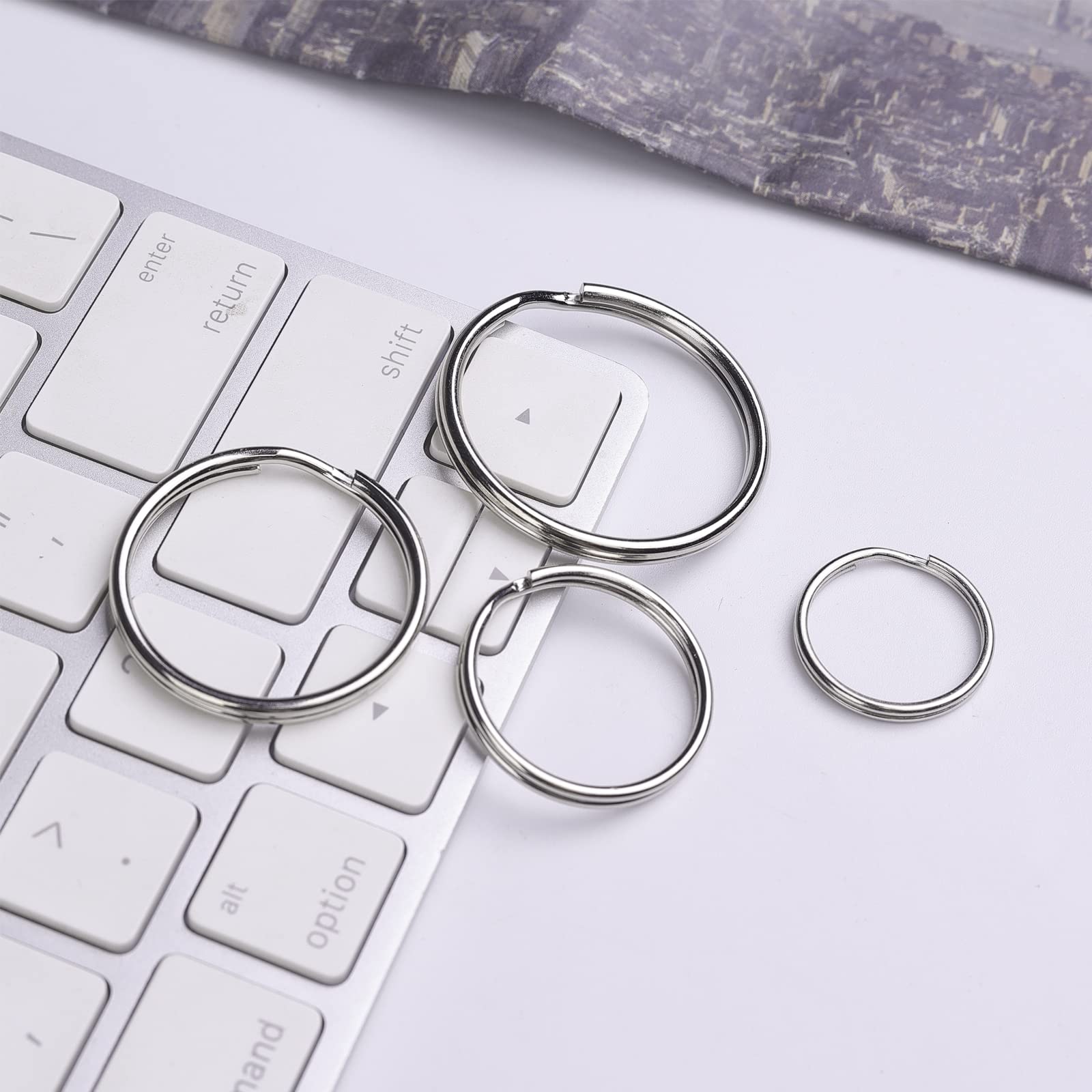 Amazon.com: 40 Pack Silver Key Ring Keychain Assorted in 4 Sizes