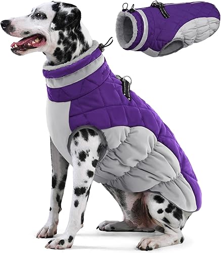 AOFITEE Abrigo de invierno para perro, chaqueta cálida de forro polar para clima frío, chaleco deportivo reflectante con cremallera para cachorros,