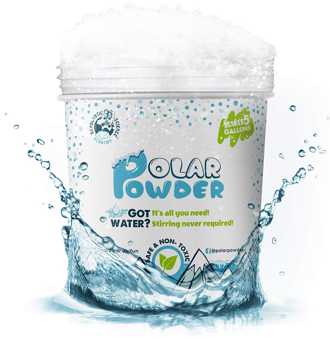 Polar Powder | Instant Snow for Cloud Slime | Makes 5 Gallons of Fake Snow | STEM Chemistry Kit