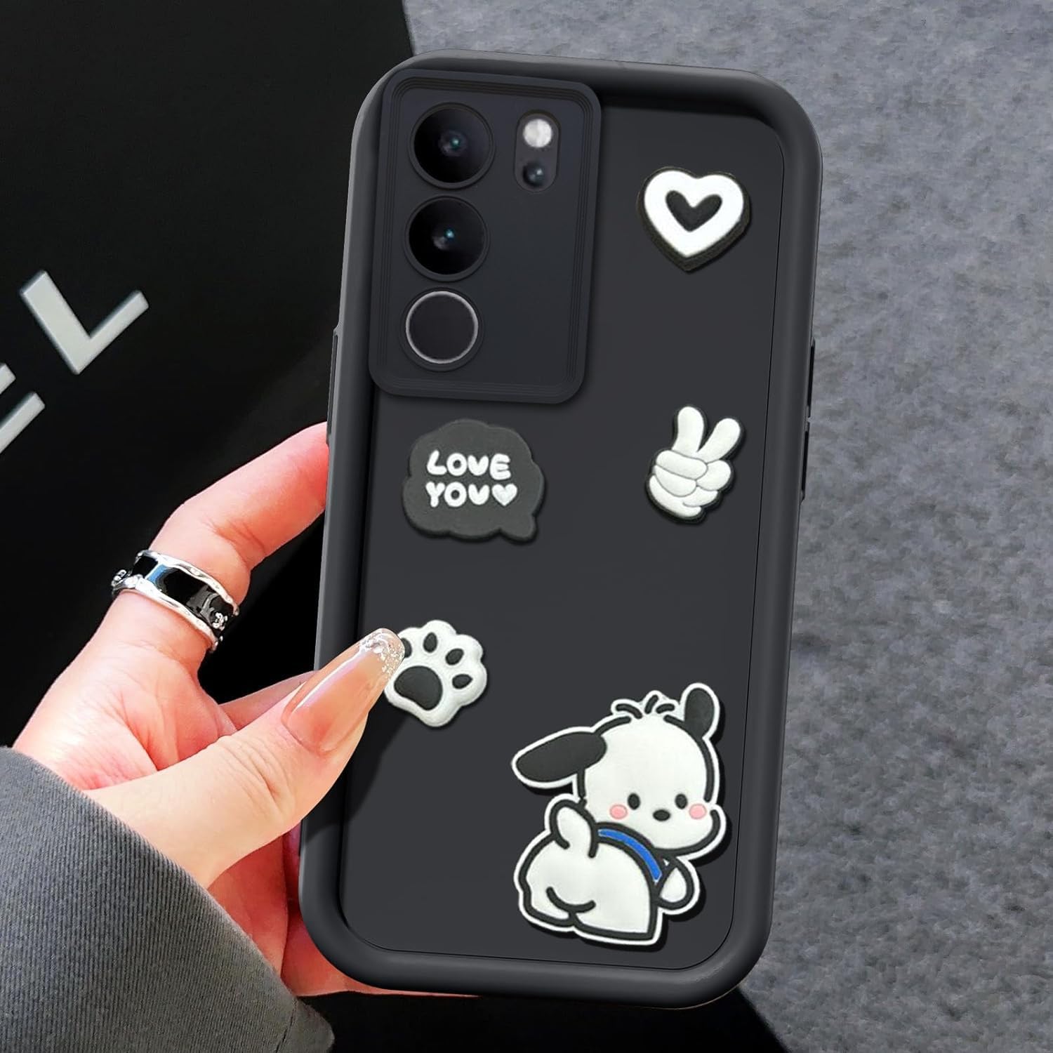 KC Back Cover for Vivo V29 5G & Vivo V29 Pro 5G - 3D Cute Cartoon Characters and Puppy Shockproof Soft Bumper Silicone Case New Camera Protection (Black) (B0CQX9X1NL) Amazon Price History, Amazon Price Tracker