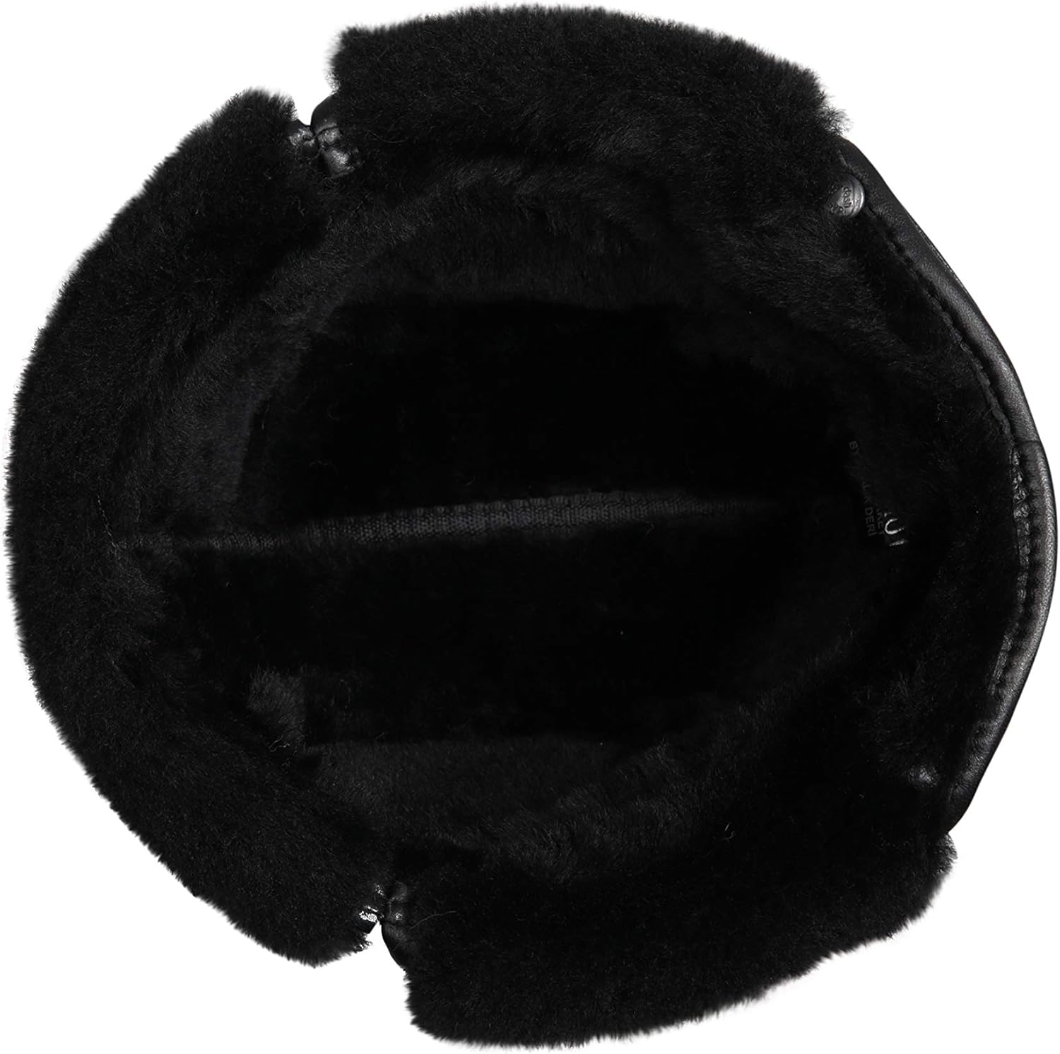 Unisex Shearling Sheepskin Aviator Russian Ushanka with Snap Hat X-Large Solid Black