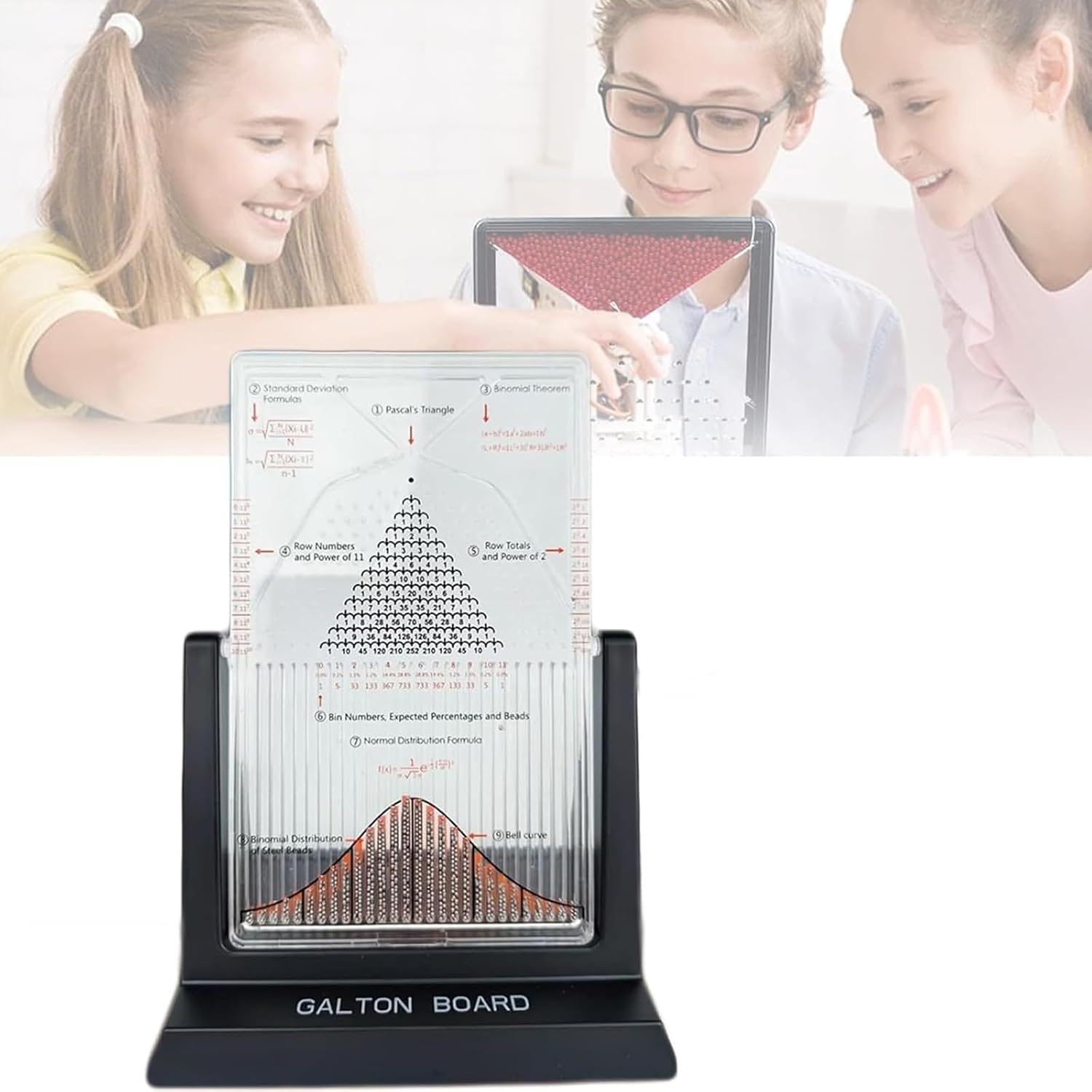 Desk Galton Board, Effective Statistical Law Demonstration, Physics Lab Teaching Tool, Bability Demonstration Model with Bell Curve for Physics and Education
