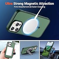 Vista 331 de SUPFINE Funda magnética para iPhone 11 (compatible con MagSafe) (protección contra caídas de grado militar), translúcida mate a prueba de golpes