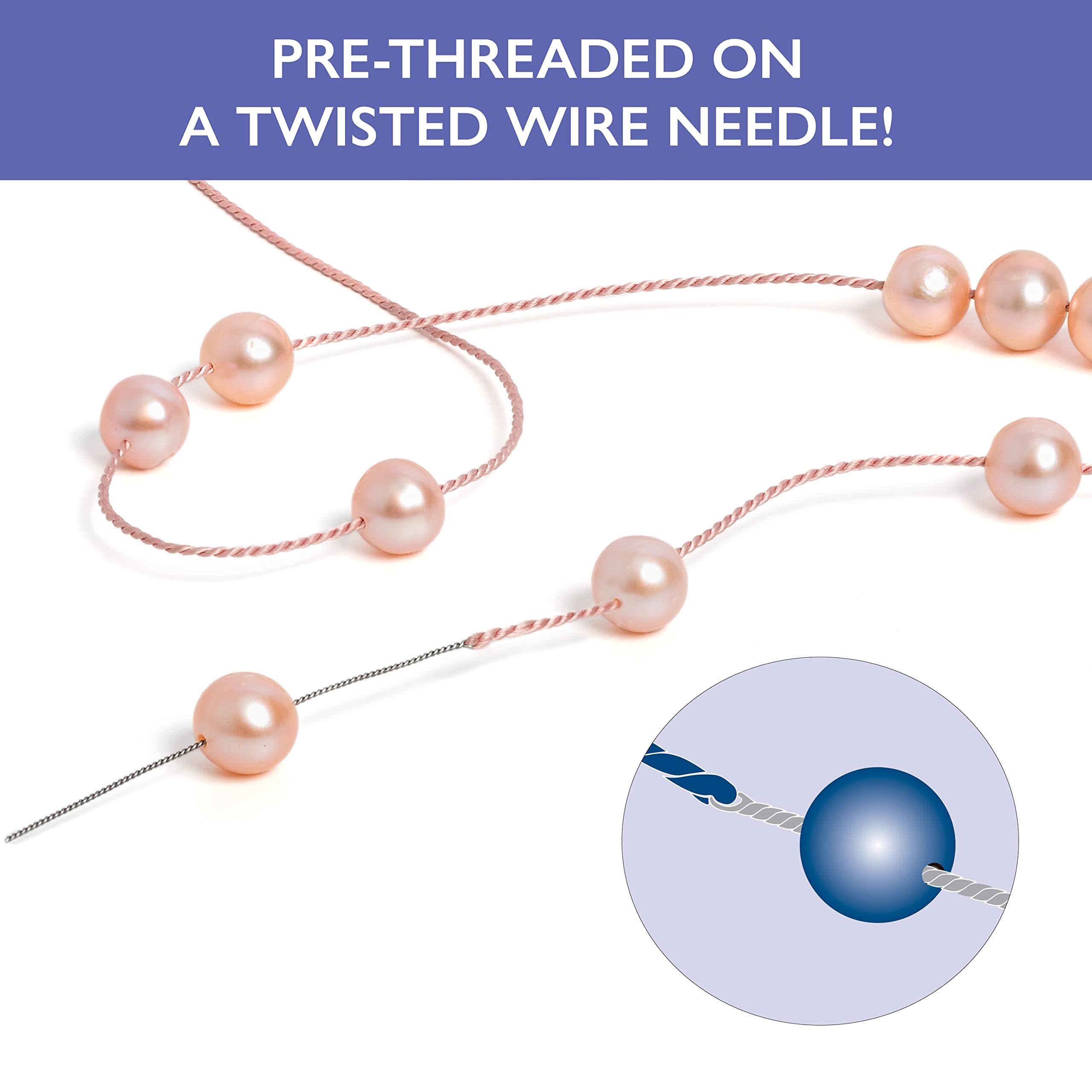 Griffin Natural Silk Thread For Beading - Size #2 Dark Pink Pearl Stringing Thread