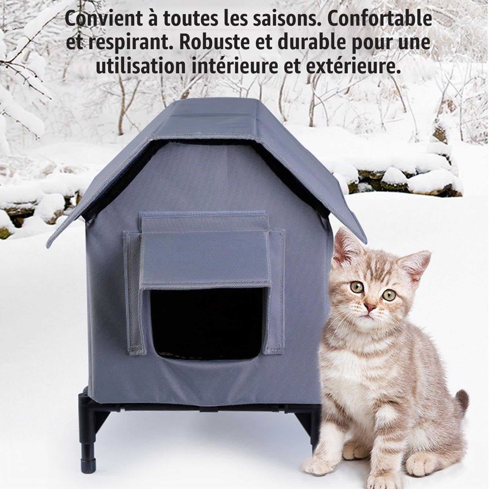 Maison pour Chat Extérieur Hiver - Niche pour Chat Exterieur Isolée Hiver