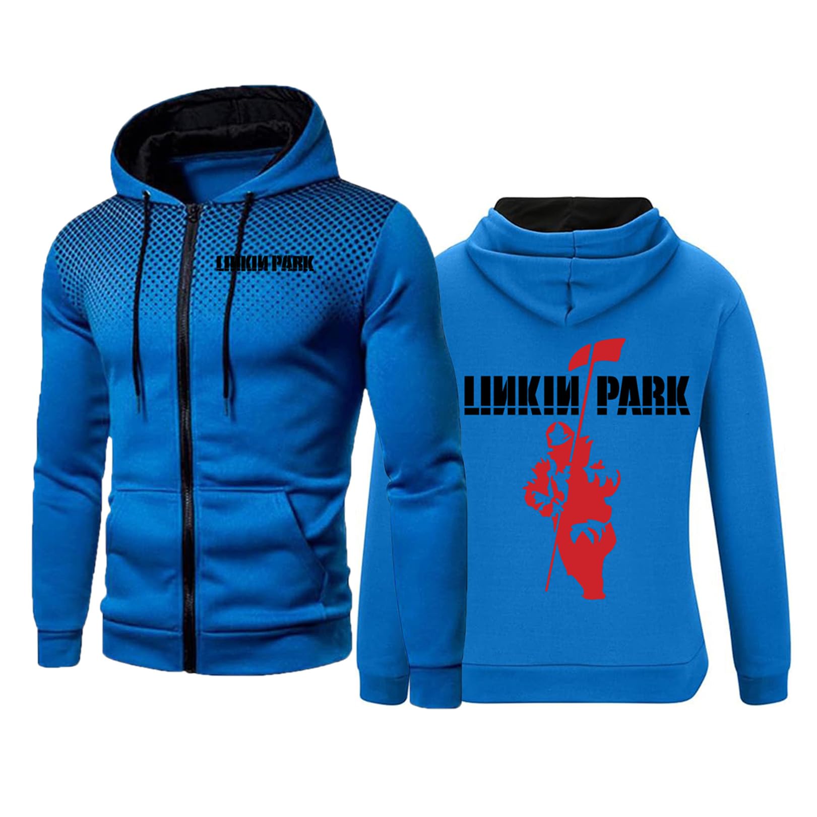 Myyly Men's G For Linkin Park Hoodie Pullover Lon Sleeve Sweatshirts Zipper Athletic Jacket Casual Hooded Pullover Fashion Boys Jumpers Tracksuit Novelty Sport Outerwear,-3Xl